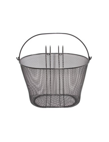Oval Steel Front Mesh Basket 21-H Black.
